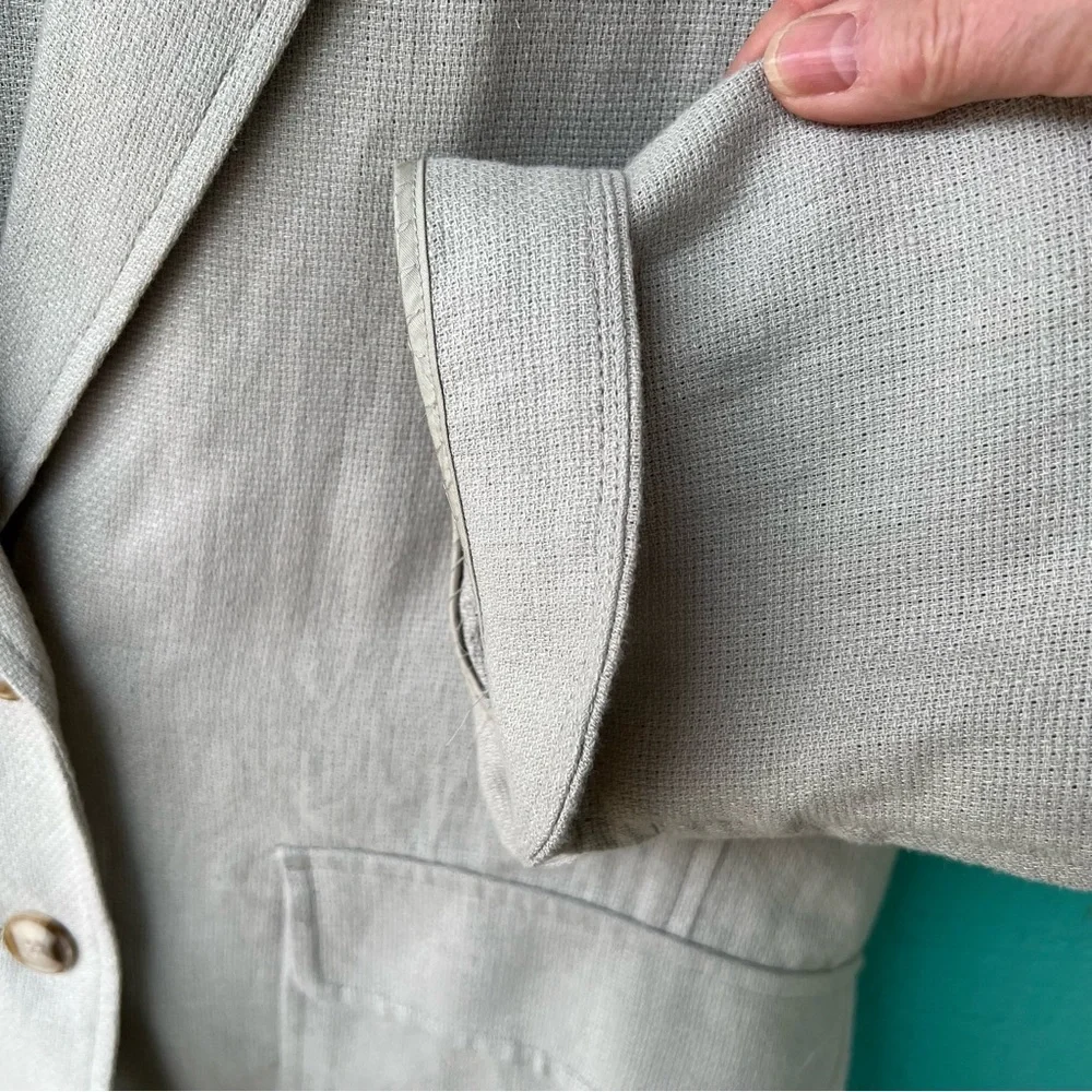 LINEN Madewell Breezewoven Larsen Blazer in Ashen Sage Green SIZE MEDIUM